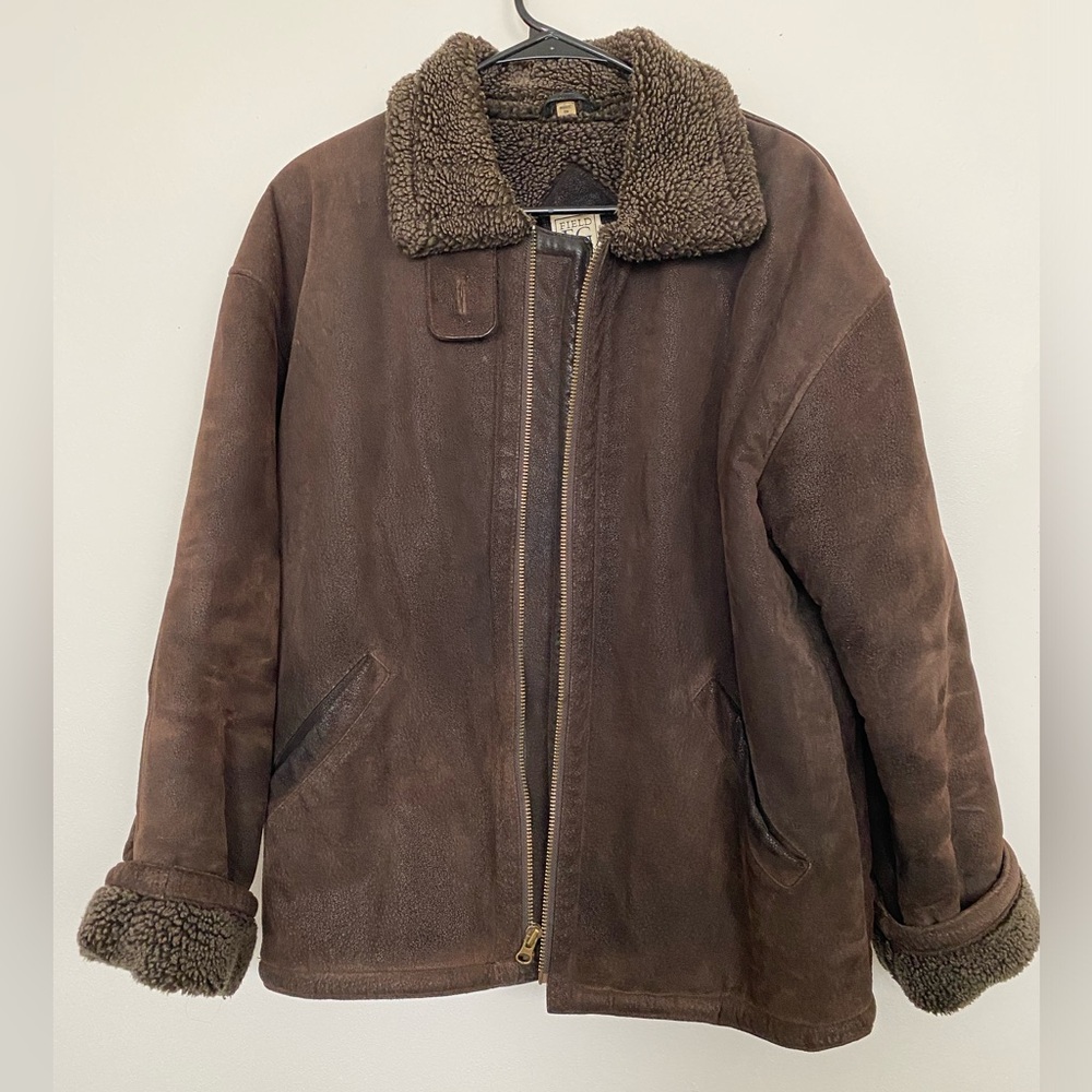 Vintage Brown Suede Shearling Jacket